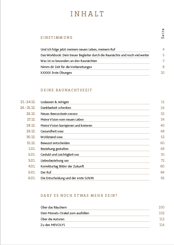 Raunachts-Workbook